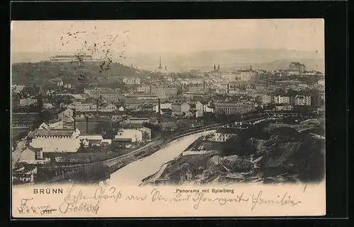 AK Brünn / Brno, Panorama mit Spielberg