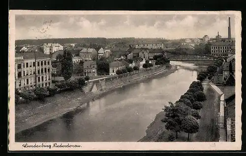 AK Lundenburg, Ortspartie am Fluss