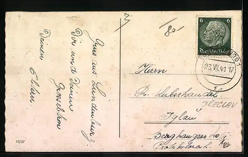 AK Lundenburg, Ortspartie am Fluss