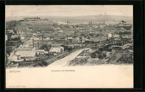 AK Brünn / Brno, Panorama mit Spielberg