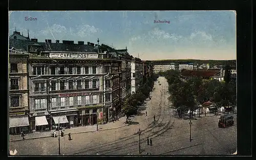 AK Brünn / Brno, Strassenbahn am Bahnring