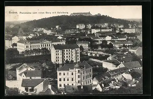 AK Brünn / Brno, Panorama vom roten Berg mit Spielberg