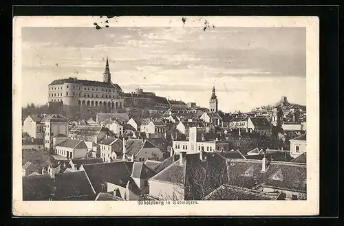 AK Nikolsburg, Panorama mit Schloss