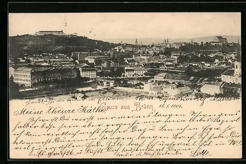 AK Brünn / Brno, Panorama mit Kirche