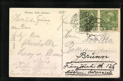 AK Wranau, Ortspartie mit Kirche