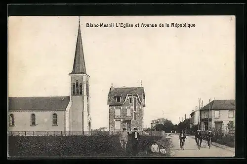AK Blanc-Mesnil, L`Eglise et Avenue de la République