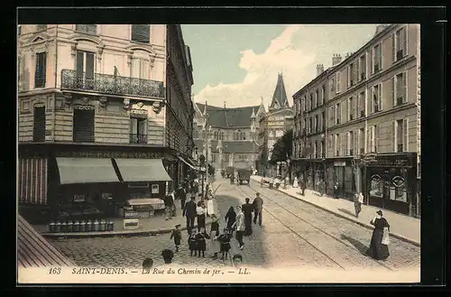 AK Saint-Denis, La Rue du Chemin de fer