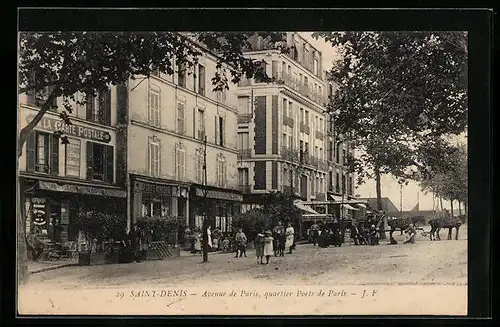 AK Saint-Denis, Avenue de Paris, quartier Porte de Paris, Magasin La Carte Postale