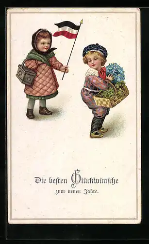 Künstler-AK Die besten Glückwünsche zum neuen Jahr, Kriegsneujahr