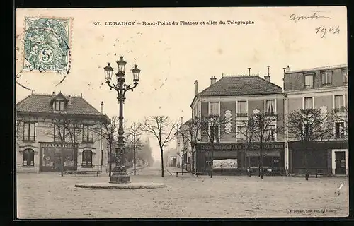 AK Le Raincy, Rond-Point du Plateau et allée du Télégraphe