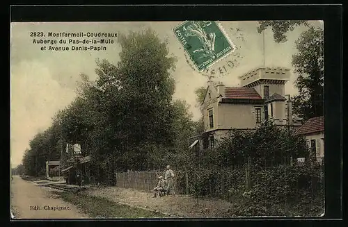 AK Montfermeil-Courdreaux, Auberge du Pas-de-la-Mule et Avenue Denis-Papin