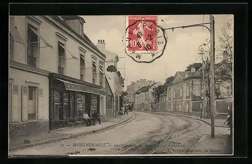 AK Montfermeil, Grande Rue et Station du Chateau
