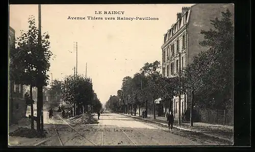 AK Le Raincy, Avenue Thiers vers Raincy-Pavillons