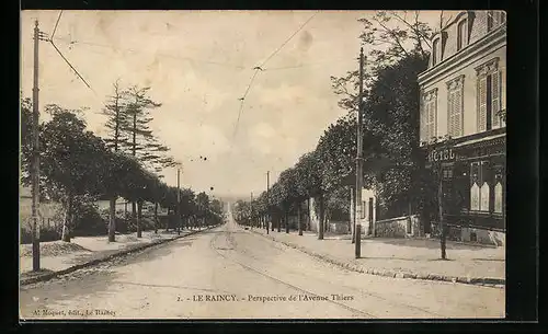 AK Le Raincy, Perspective de l`Avenue Thiers