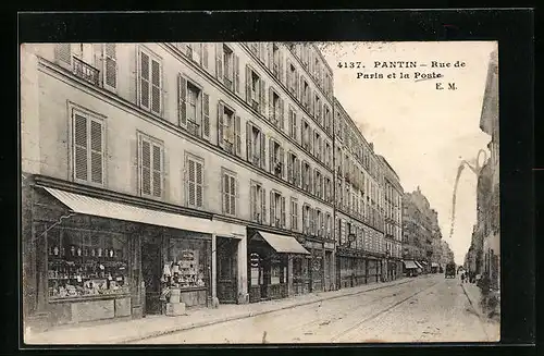 AK Pantin, Rue de Paris et la Poste