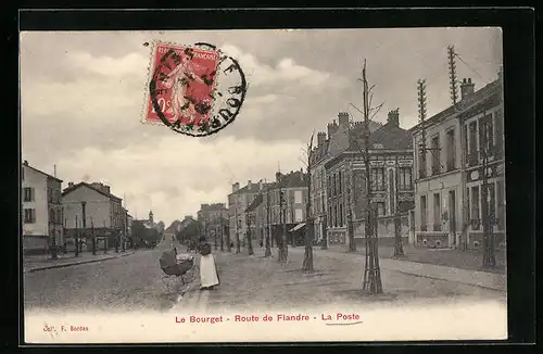 AK Le Bourget, Route de Flandre, La poste