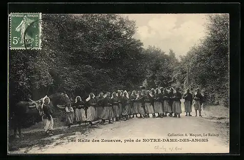 AK Notre-Dame-Des-Anges, Une Halte des Zouaves, près e Notre-Dame-Des-Anges