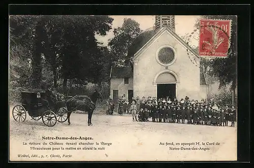 AK Notre-Dame-Des-Anges, La voiture du Château venant chercher la Vierge