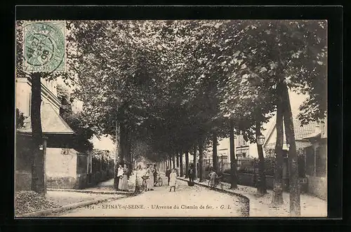 AK Épinay-sur-Seine, L`Avenue du Chemin de fer