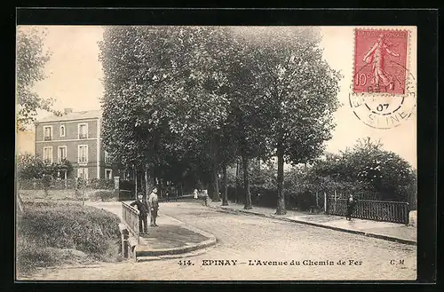 AK Épinay, L`Avenue du Chemin de Fer
