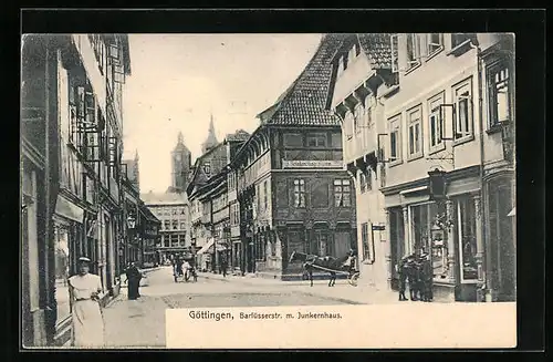 AK Göttingen, Barfüsserstrasse m. Junkernhaus