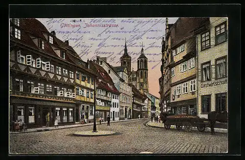 AK Göttingen, Johannisstrasse mit Fachwerkhäusern