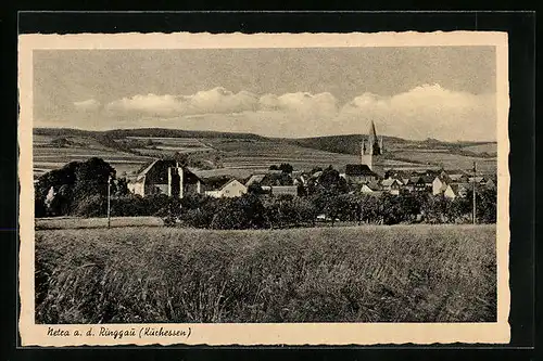 AK Netra /Ringgau, Ortsansicht mit Feldern