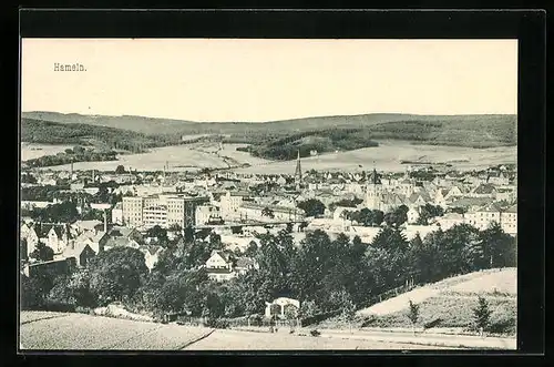 AK Hameln, Panorama mit Landschaft