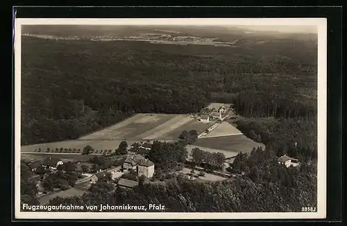 AK Johanniskreuz / Pfalz, Fliegeraufnahme der Ortschaft