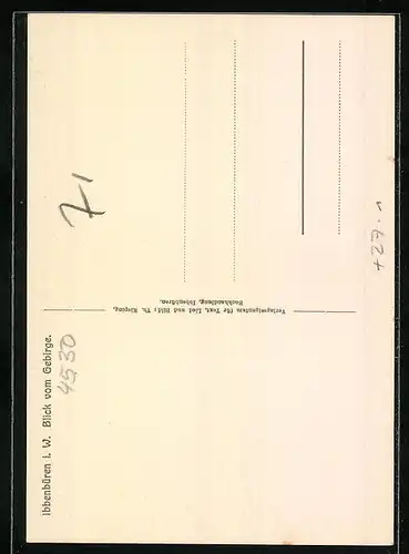 AK Ibbenbüren i. W., Ortsansicht aus der Vogelschau, Heimatlied