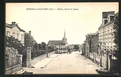 AK Brinon-sur-Sauldre, Entrèe, Route de Chaon