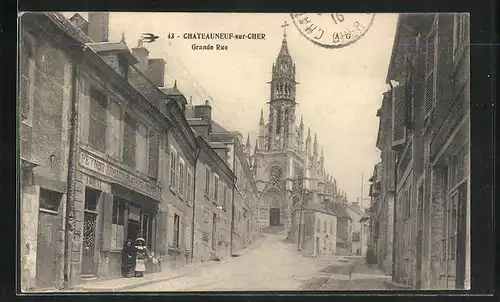 AK Chateauneuf-sur-Cher, Grande Rue