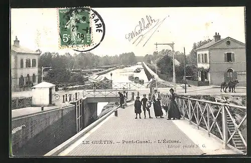 AK Le Guétin, Pont Canal, L`Ècluse