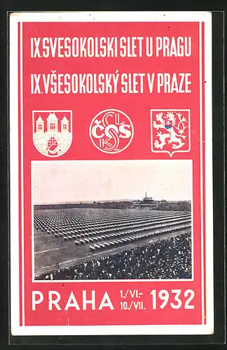 AK Praha 1932, IX. Svesokolski slet u Pragu