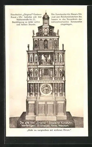 AK Goslar, Die alte historische Original- Kunstuhr