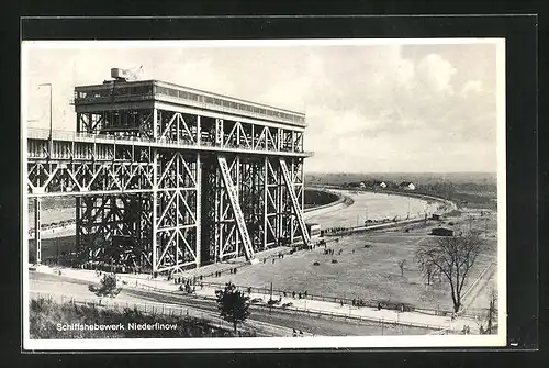 AK Niederfinow, Blick zum Schiffshebewerk