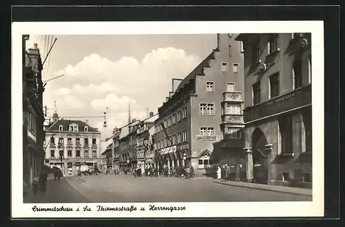 AK Crimmitschau, Thiemestrasse und Herrengasse