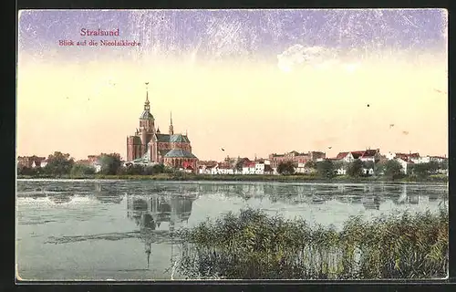 AK Stralsund, Blick auf die Nicolaikirche
