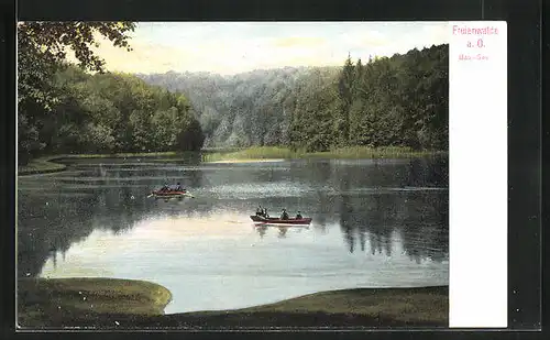 AK Freienwalde a. O., Ruderboote auf dem Baa-See