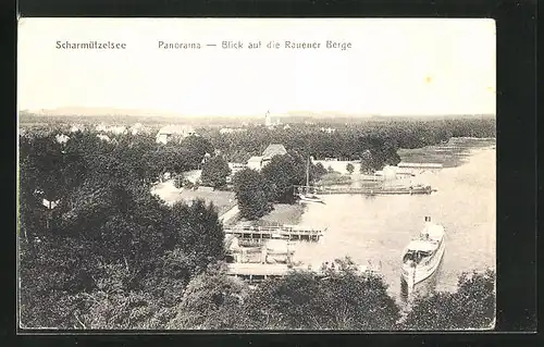 AK Bad Saarow, Scharmützelsee mit Blick auf die Rauener Berge
