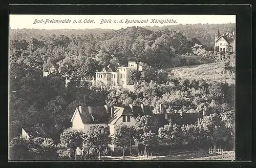 AK Bad Freienwalde a. O., Blick nach dem Restaurant Königshöhe