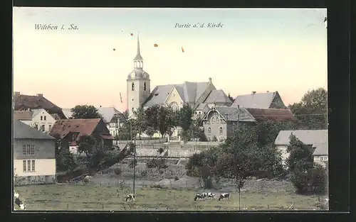 AK Wilthen i. Sa., Partie an der Kirche