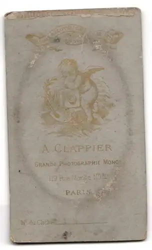 Fotografie A. Clappier, Paris, 119 Rue Monge, Portrait brünette junge Schönheit mit Halskette