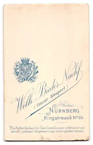 Fotografie Wilh. Biede, Nürnberg, Ringstr. 65, Portrait hübsche Dame in elegant gerüschter Bluse