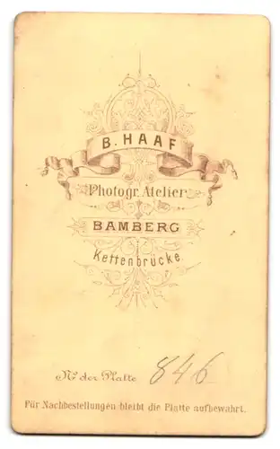 Fotografie B. Haaf, Bamberg, Kettenbrücke, Portrait bildschönes Fräulein mit Flechtzopf
