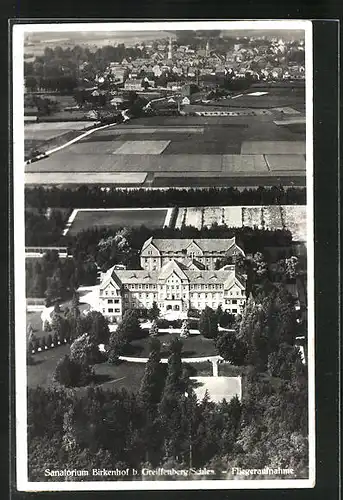 AK Greiffenberg, Sanatorium Birkenhof, Fliegeraufnahme