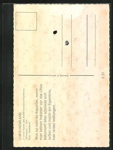 AK Chris Howland in Winnetou I. Teil, Filmszene