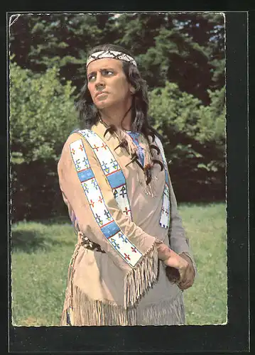 AK Pierre Brice in Winnetou II. Teil, Filmszene