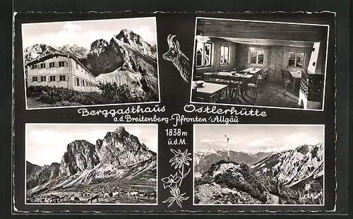AK Pfronten / Allgäu, Berggasthaus Ostlerhütte, Gebirgsansichten