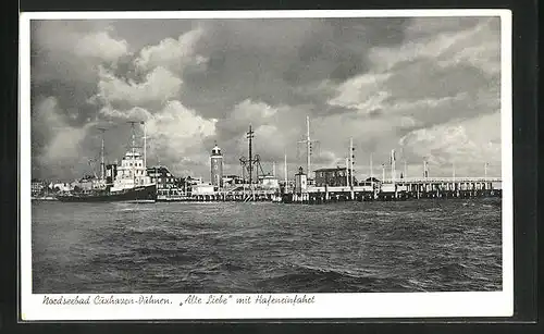 AK Cuxhaven-Duhnen, Alte Liebe mit Hafeneinfahrt